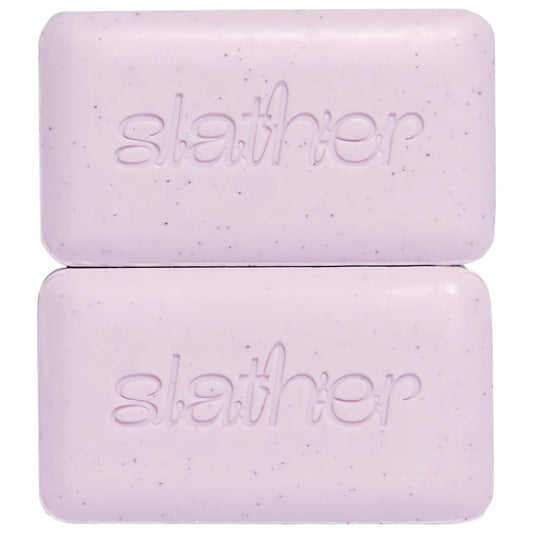 Slather Exfoliating & Smoothing Bar (2 Pack) – Retinol Body Bar for KP, Dry & Textured Skin – Hydrating, Smoothing, Gentle Exfoliation – Safe for Sensitive Skin – Light Lavender Scent