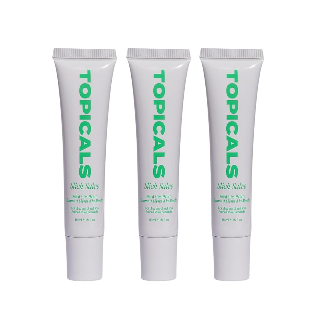 Topicals Slick Salve Mint Glossy Lip Balm | Soothes Discomfort, Strengthens Barrier and Provides Lasting Hydration & Relief | Vegan, Paraben-Free Formula with Hyaluronic Acid and Ceramides (0.5 Fl Oz)
