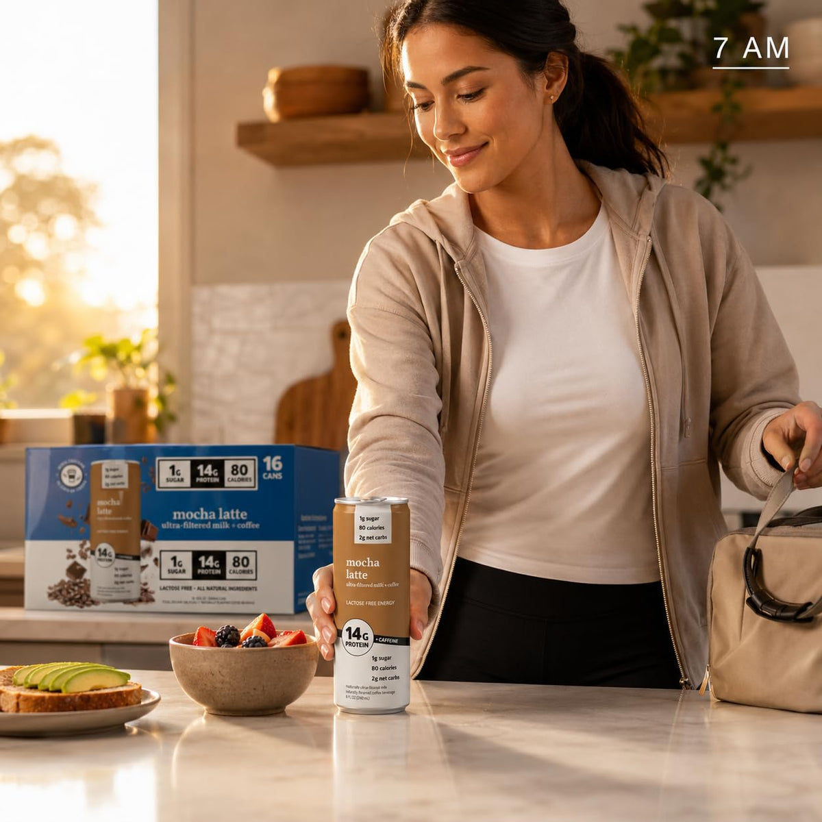 Protein Iced Coffee Mocha Latte, 14g Protein Drink, Lactose Free, 16 Pack