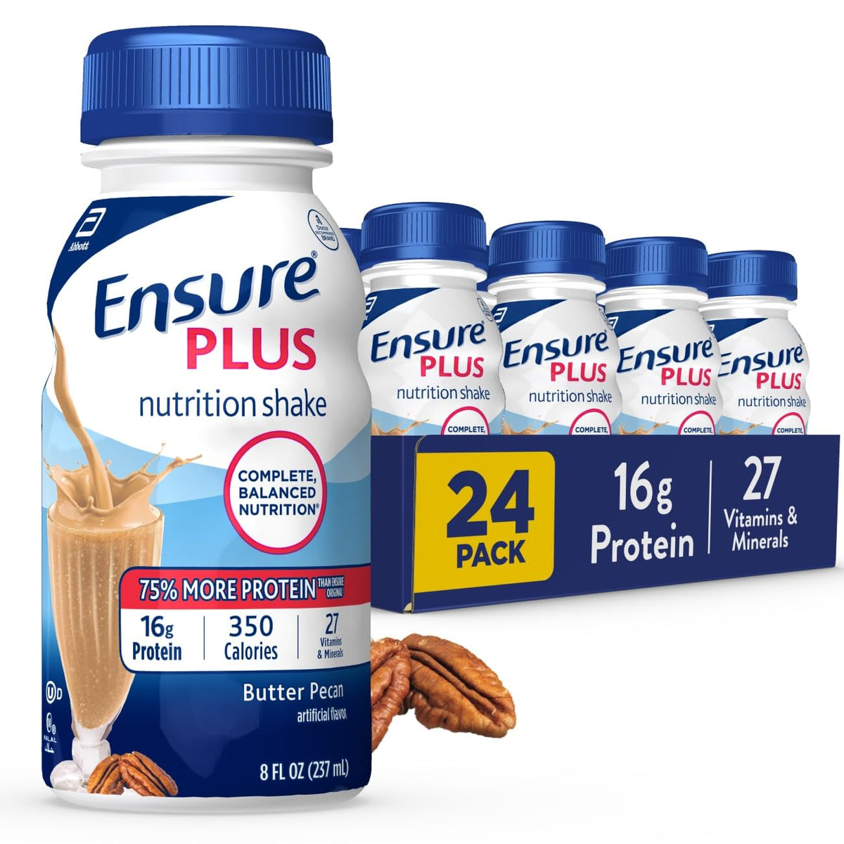 Ensure Plus Strawberry Nutrition Shake, 24 Pack