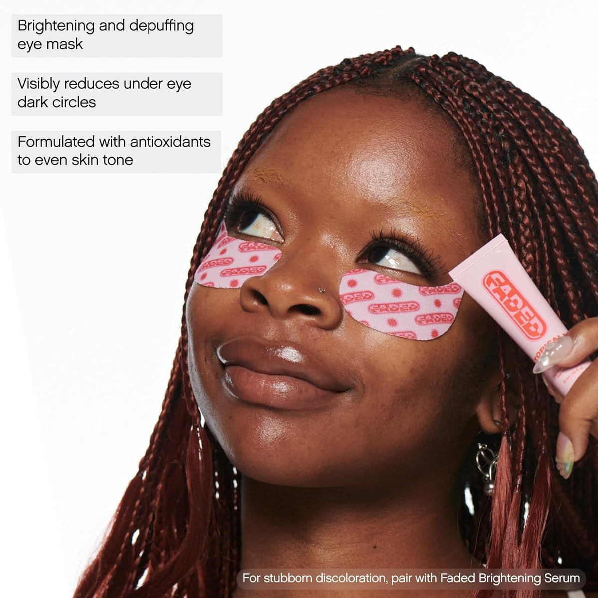 Topicals Faded Brightening Under Eye Masks | Patches to Depuff, Hydrate, Brighten and Cool | Reduce Dark Circles and Fine Lines | Contains Kojic Acid, Caffeine and Niacinamide (2 Sets of 6, 2 Pack)