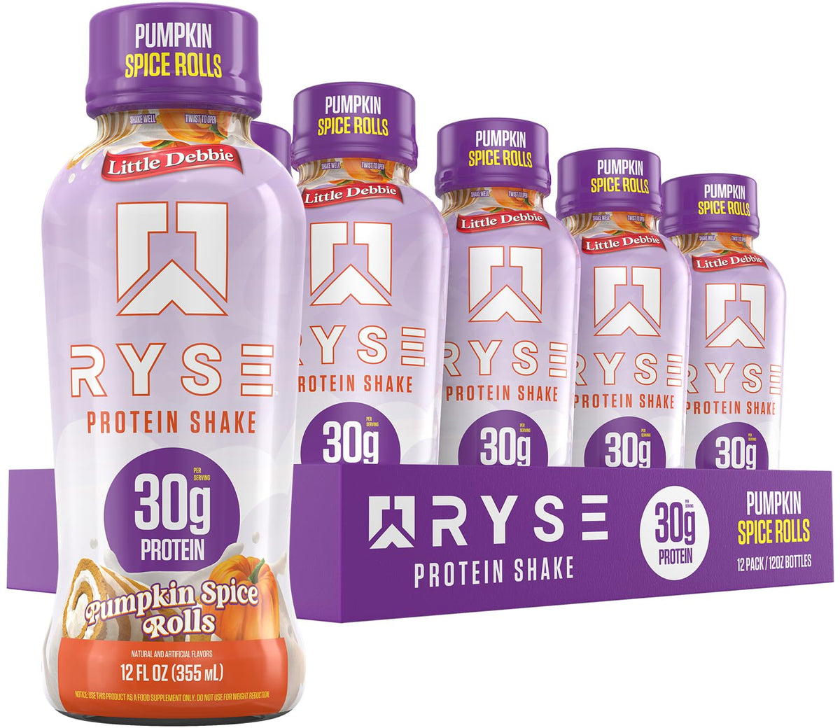 RYSE Protein Shake - Vanilla Marshmallow - 30g Protein Ready to Drink - 160 Calories, Zero Added Sugar, Gluten Free - Smooth & Delicious Nostalgic Flavors - 12 Fl Oz (12 Pack)