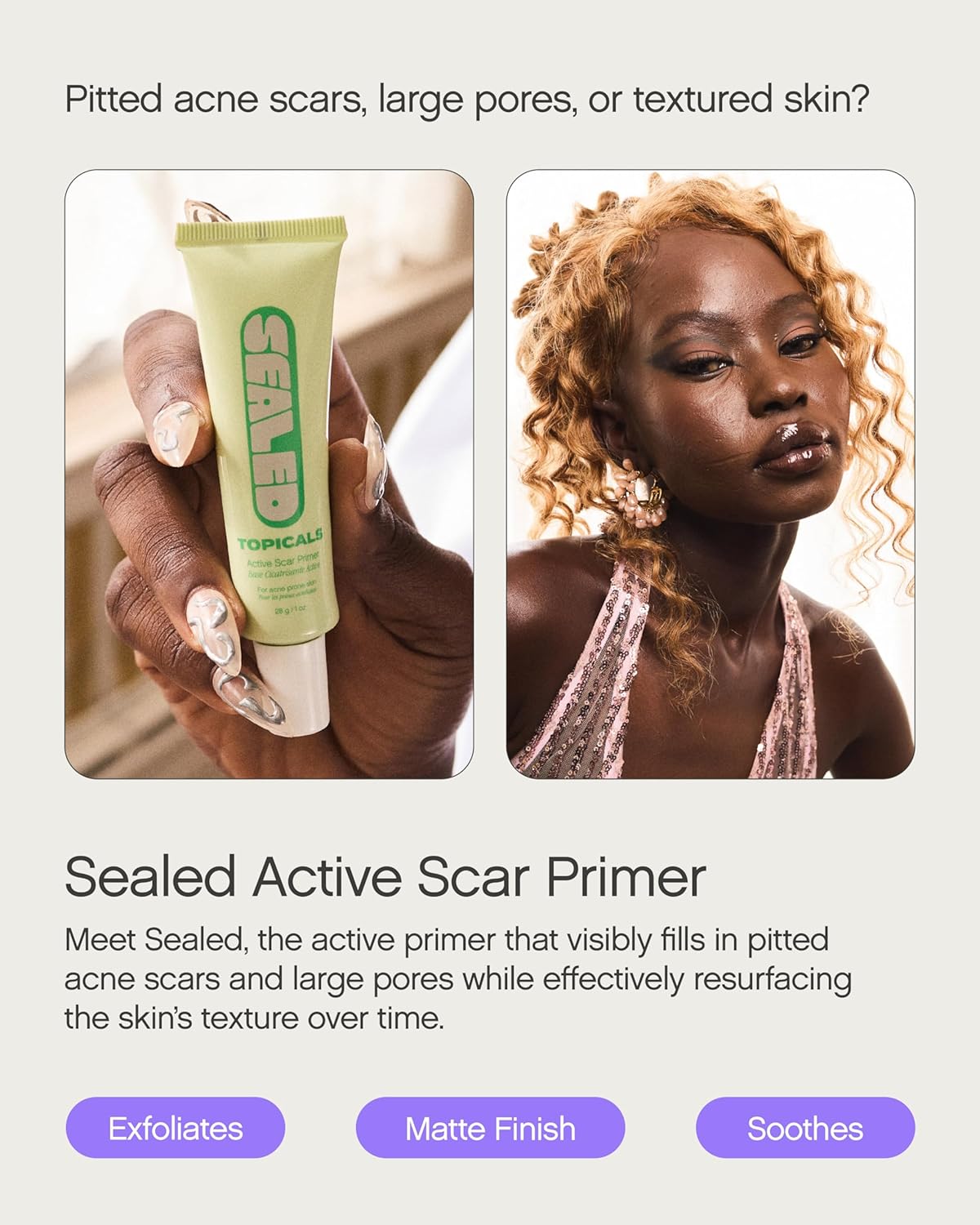 Topicals Post-Acne Kit - Mini Faded Serum for Dark Spots (0.5 Fl Oz) and Sealed Active Scar Filling Primer Retinol and Salicylic Acid for Acne Prone Skin (1 Fl Oz)