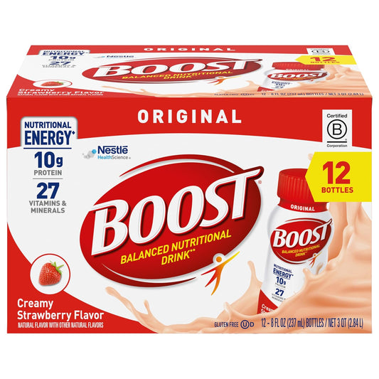 Boost, Protein Drink Original Strawberry 12 Pack, 96 Fl Oz